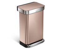 Poubelle rectangular Step Can 45L Or rose, Simplehuman