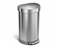 Poubelle semi round step can acier inoxydable 45 litres, Simplehuman